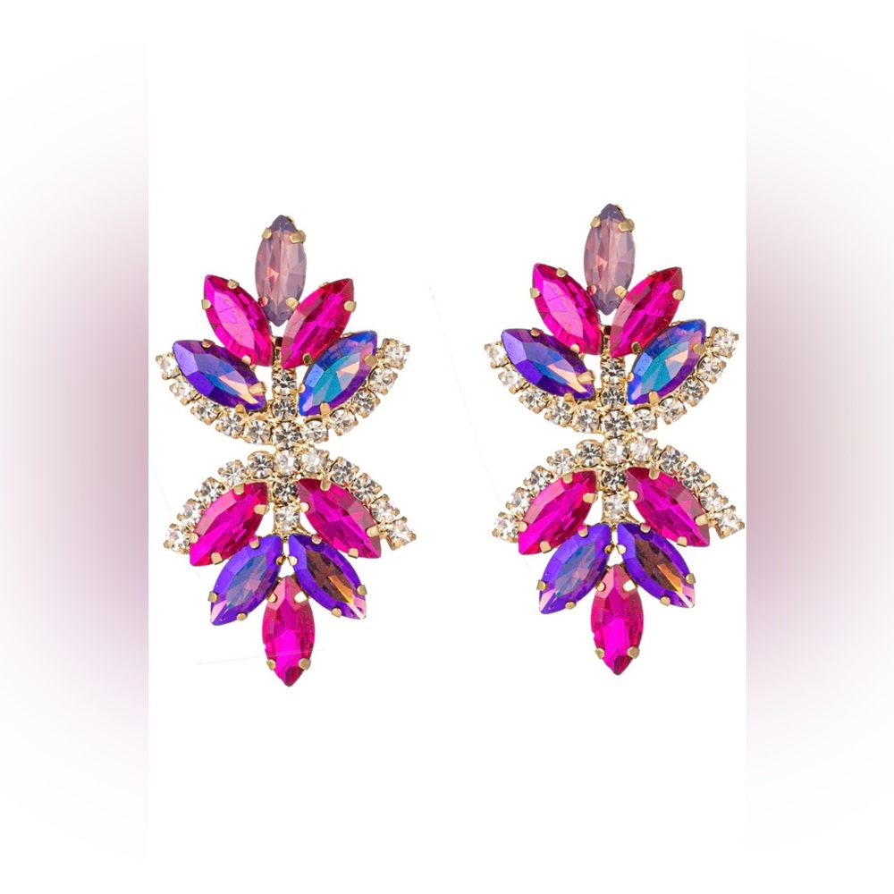 EYE CANDY LOS ANGELES Cosmo Crystal Statement Stud Earrings